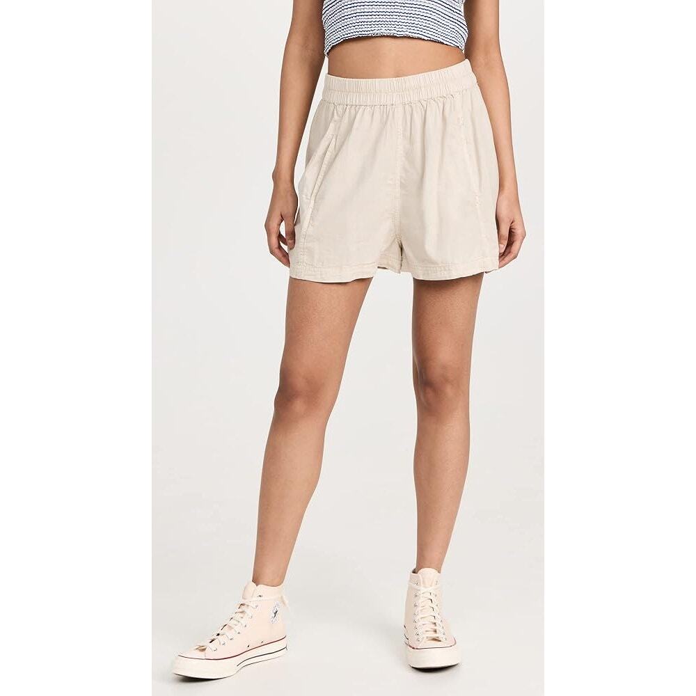 New Free People Get Free Poplin Pull On Shorts in Nilla Cream Size XS